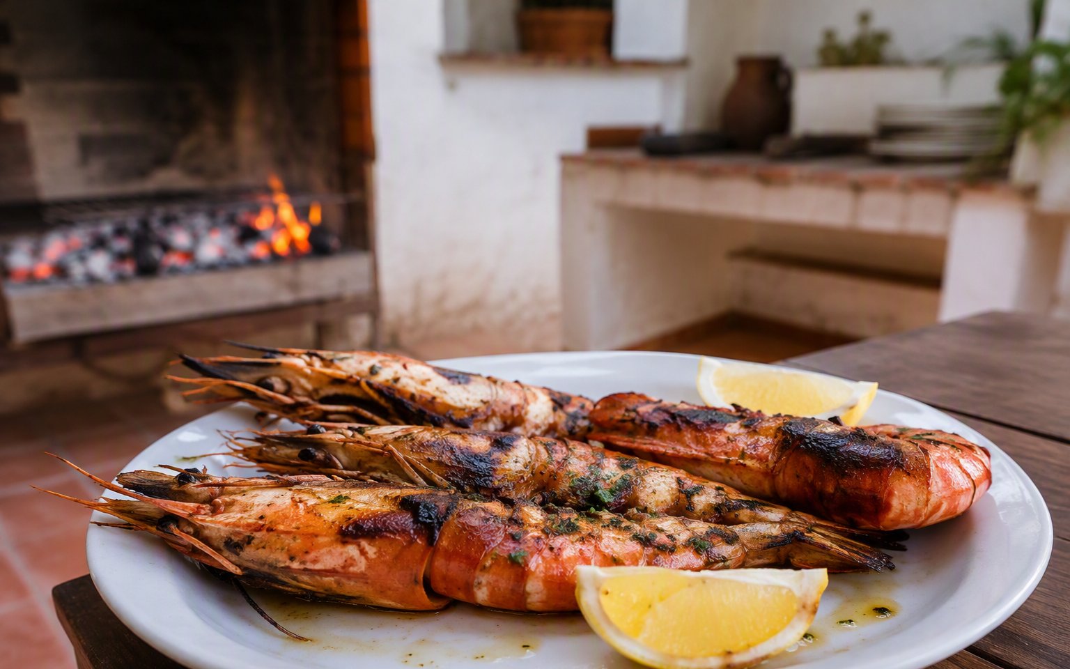 Grilled shrimps